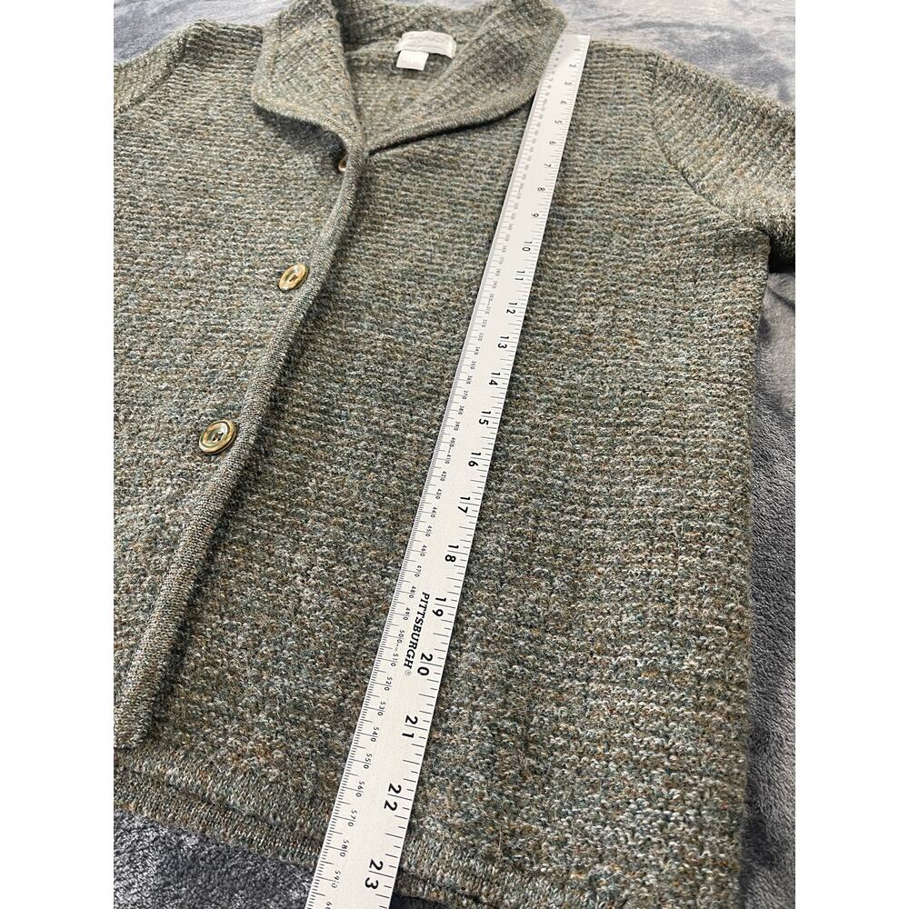 Vintage 100% Wool Tweed Cardigan Sweater Cropped Womens Large - Picture 5 of 9